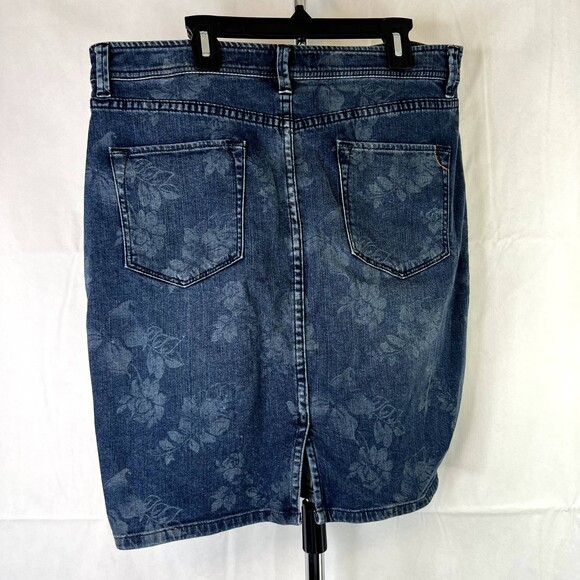 Tommy Bahama Stenciled Denim Blue Jean Skirt Women's Size 10 Boho Cottage - Picture 5 of 9